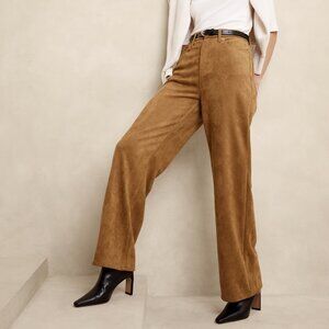 NWT Ultra High-Rise Wide-Leg Vegan Suede Pant